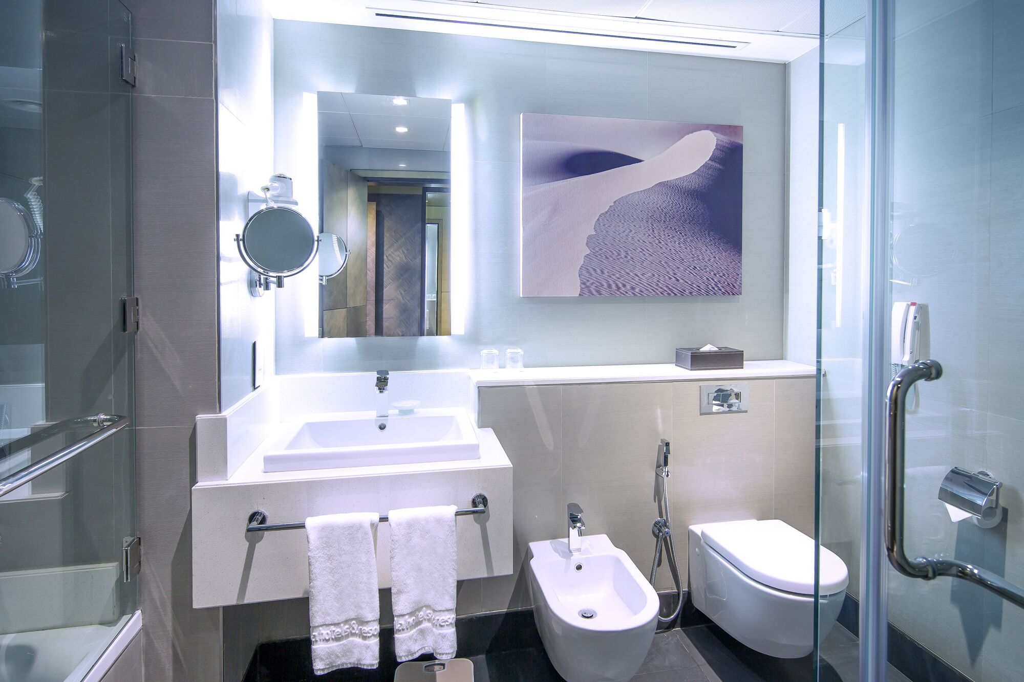 free toiletries, hair dryer, bathrobes, slippers