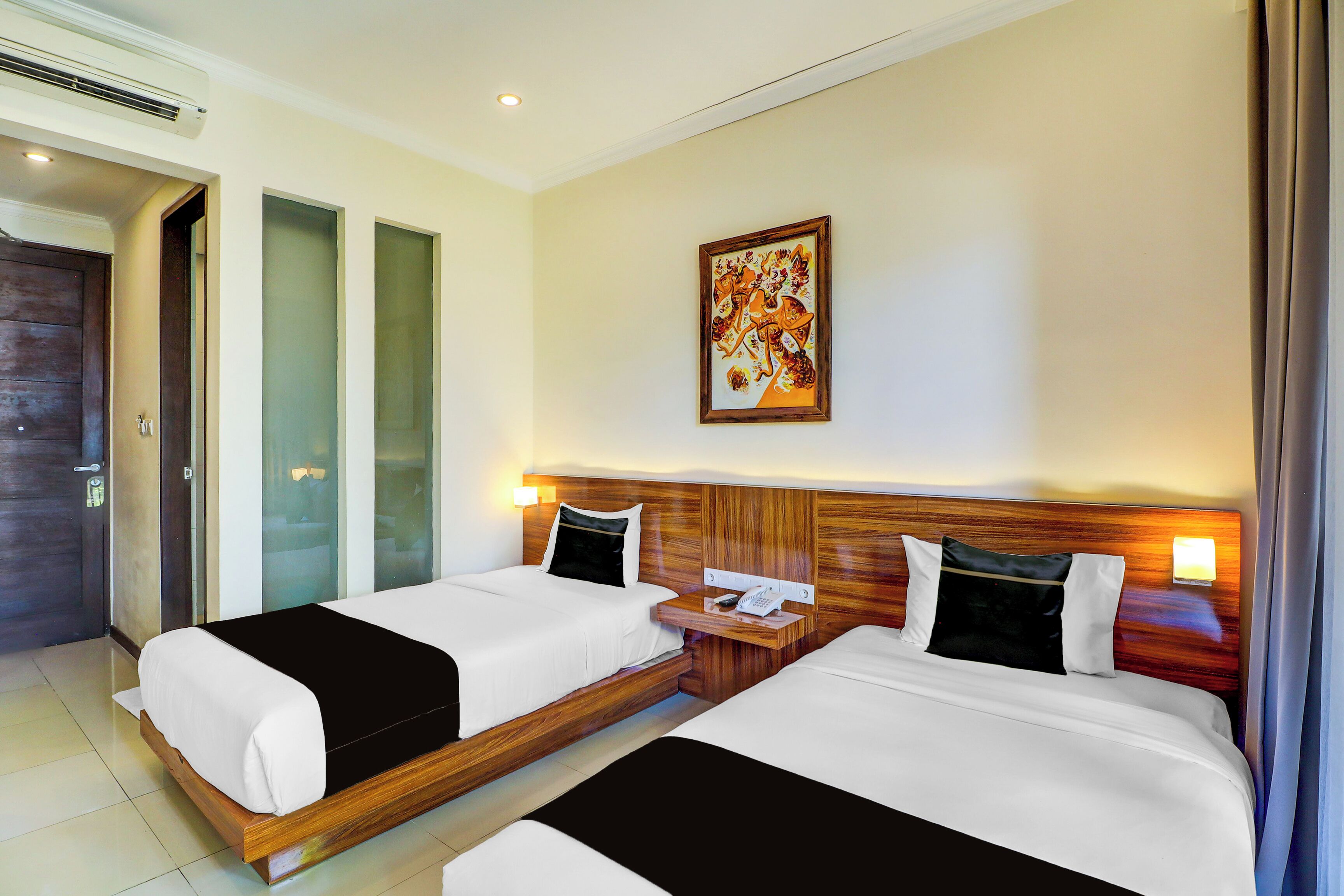 Kamar Twin Deluks | Brankas, meja kerja, Wi-Fi gratis, dan seprai linen