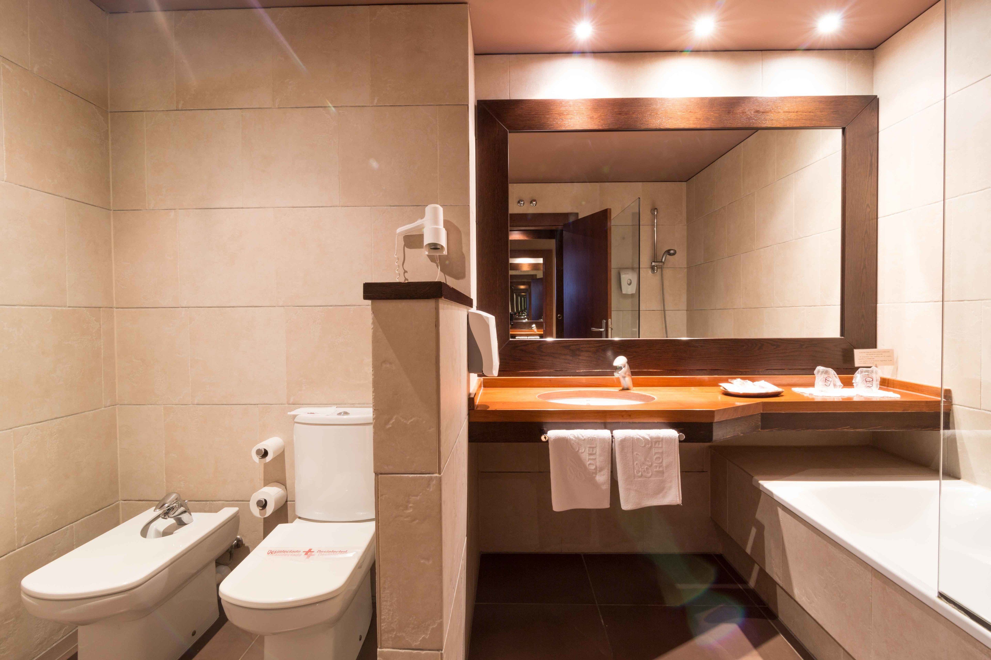 free toiletries, hair dryer, towels