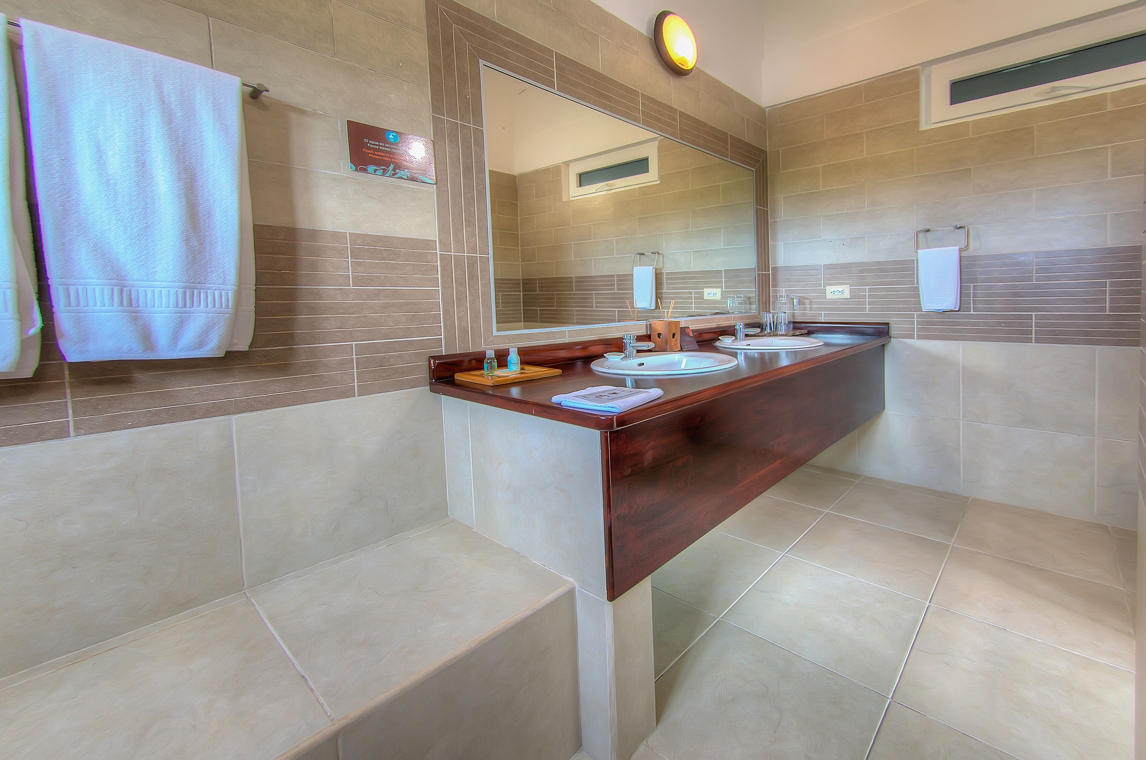 shower, rainfall showerhead, towels, soap