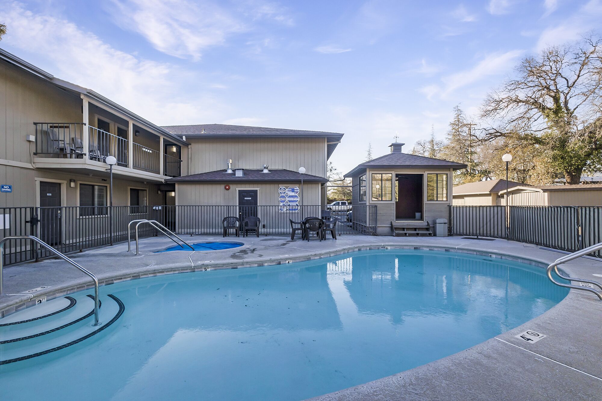 outdoor pool, pool umbrellas