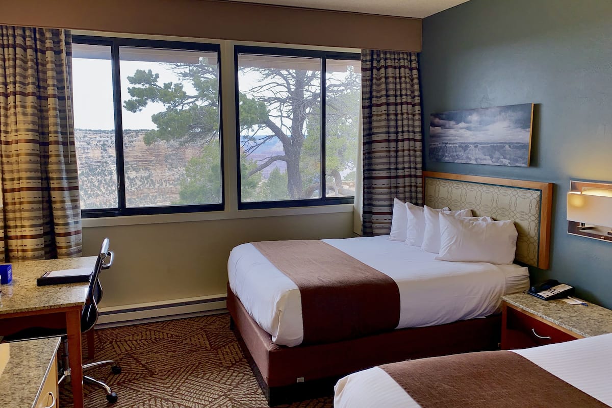 standard room, 2 queen beds (partial canyon view) | 1 bedroom, in-room safe, desk, iron/ironing board