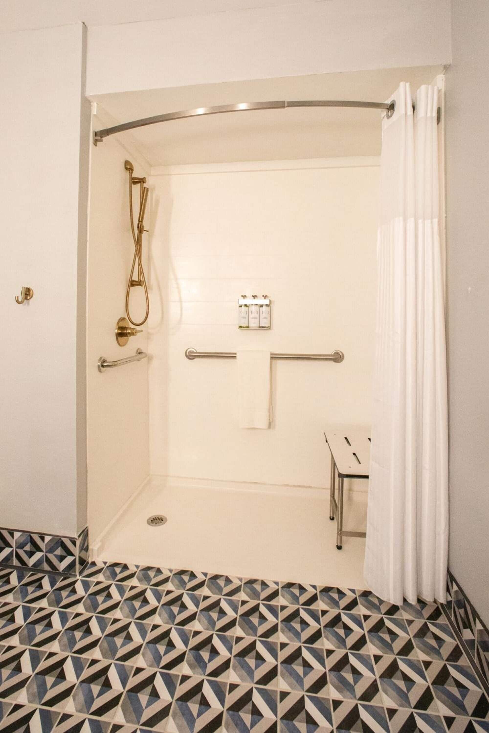 shower, free toiletries, hair dryer, bathrobes