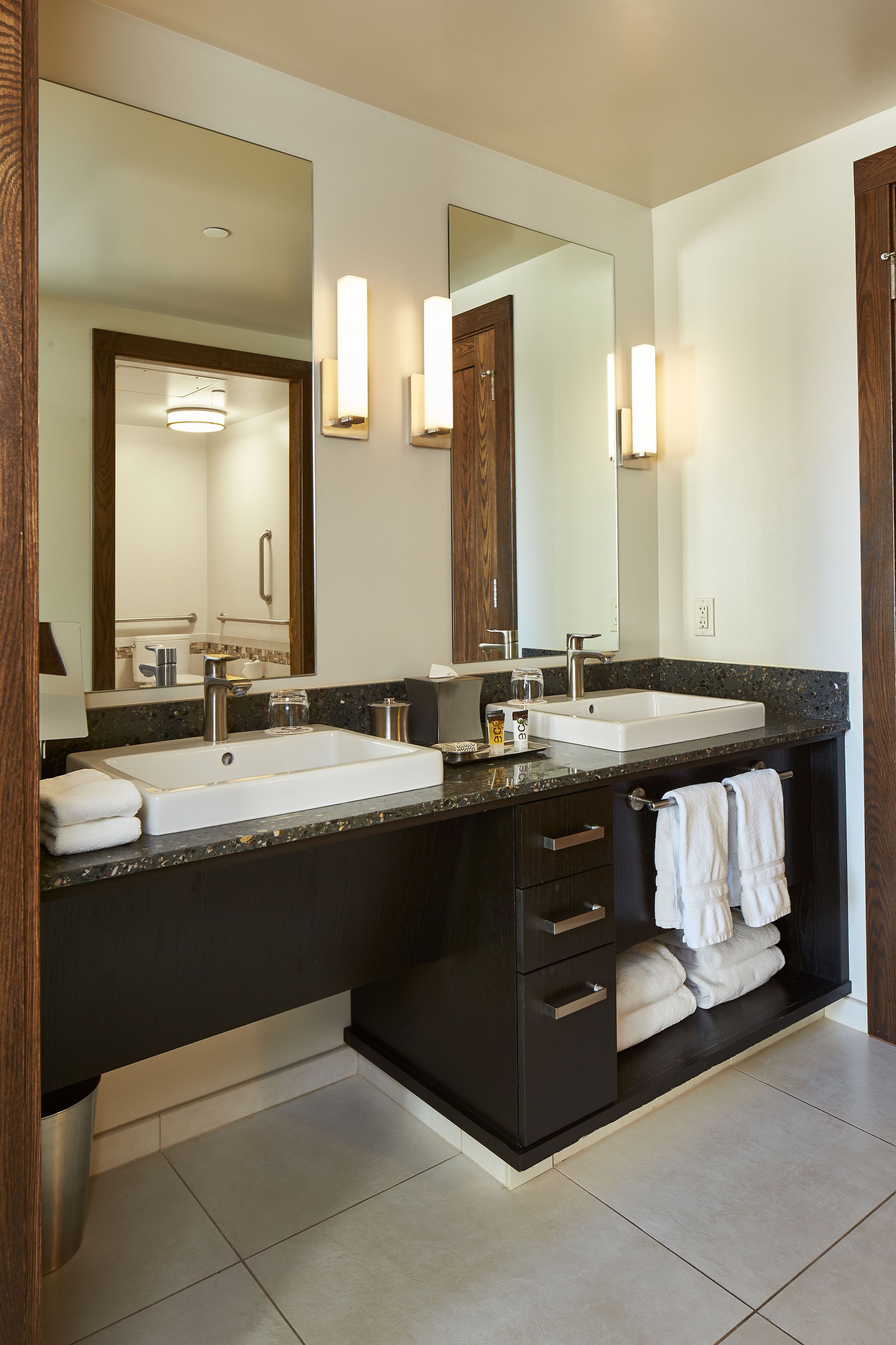 shower, designer toiletries, hair dryer, bathrobes