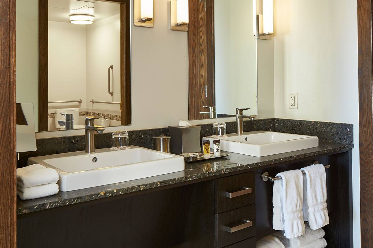 shower, designer toiletries, hair dryer, bathrobes