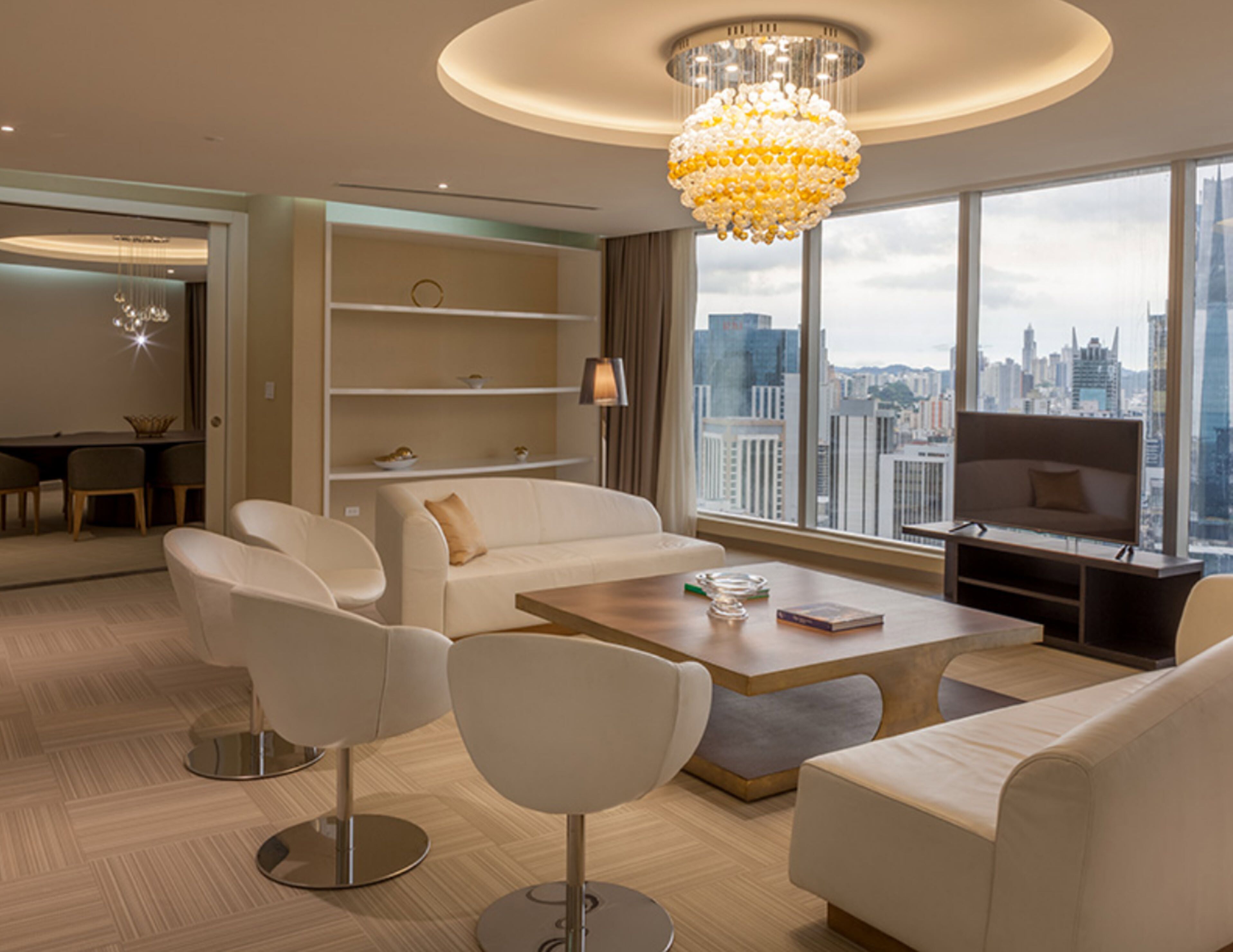 presidential suite, city view | living area | flat-screen tv, pay films