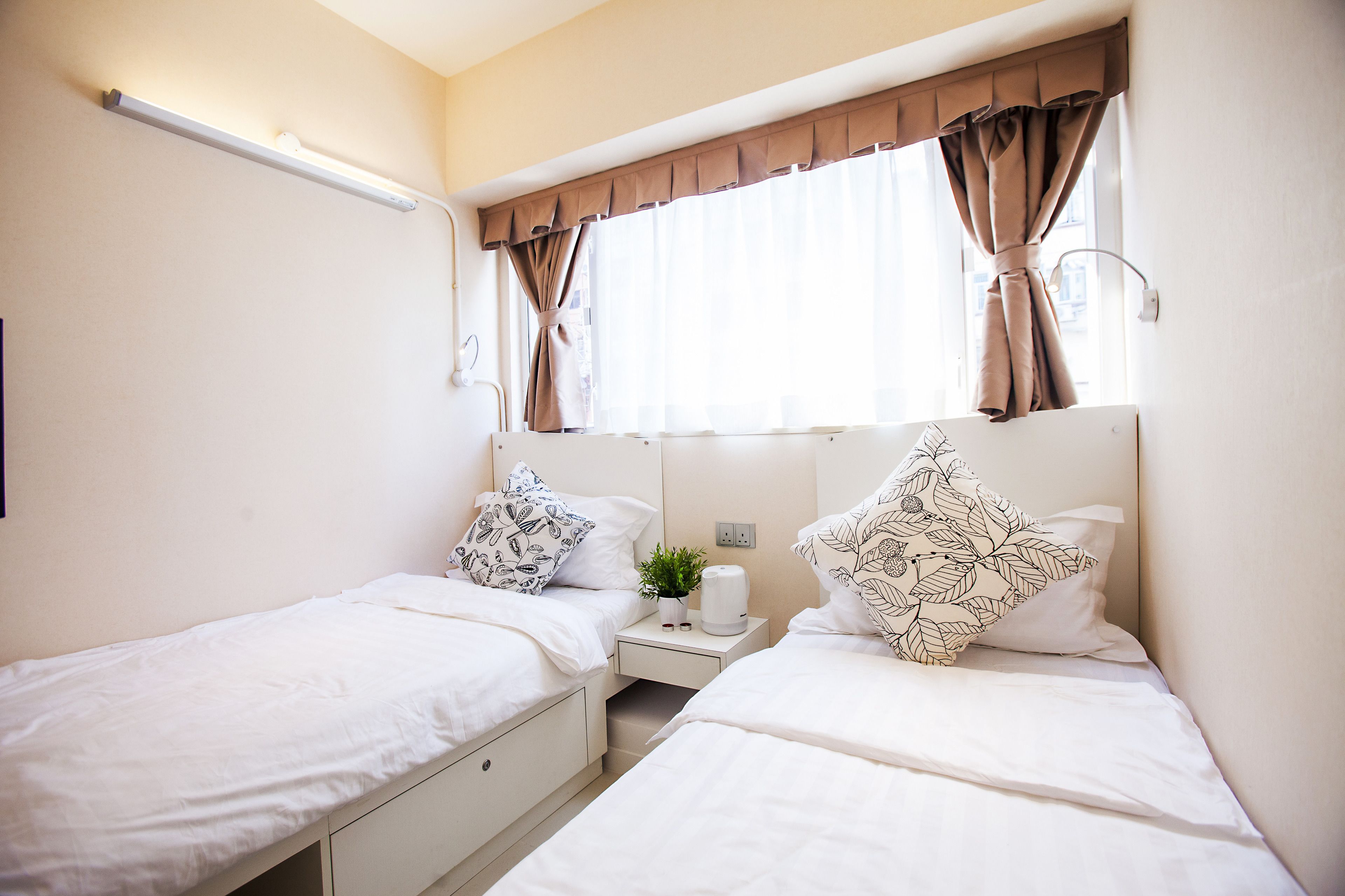 Premium bedding, blackout curtains, soundproofing, free WiFi