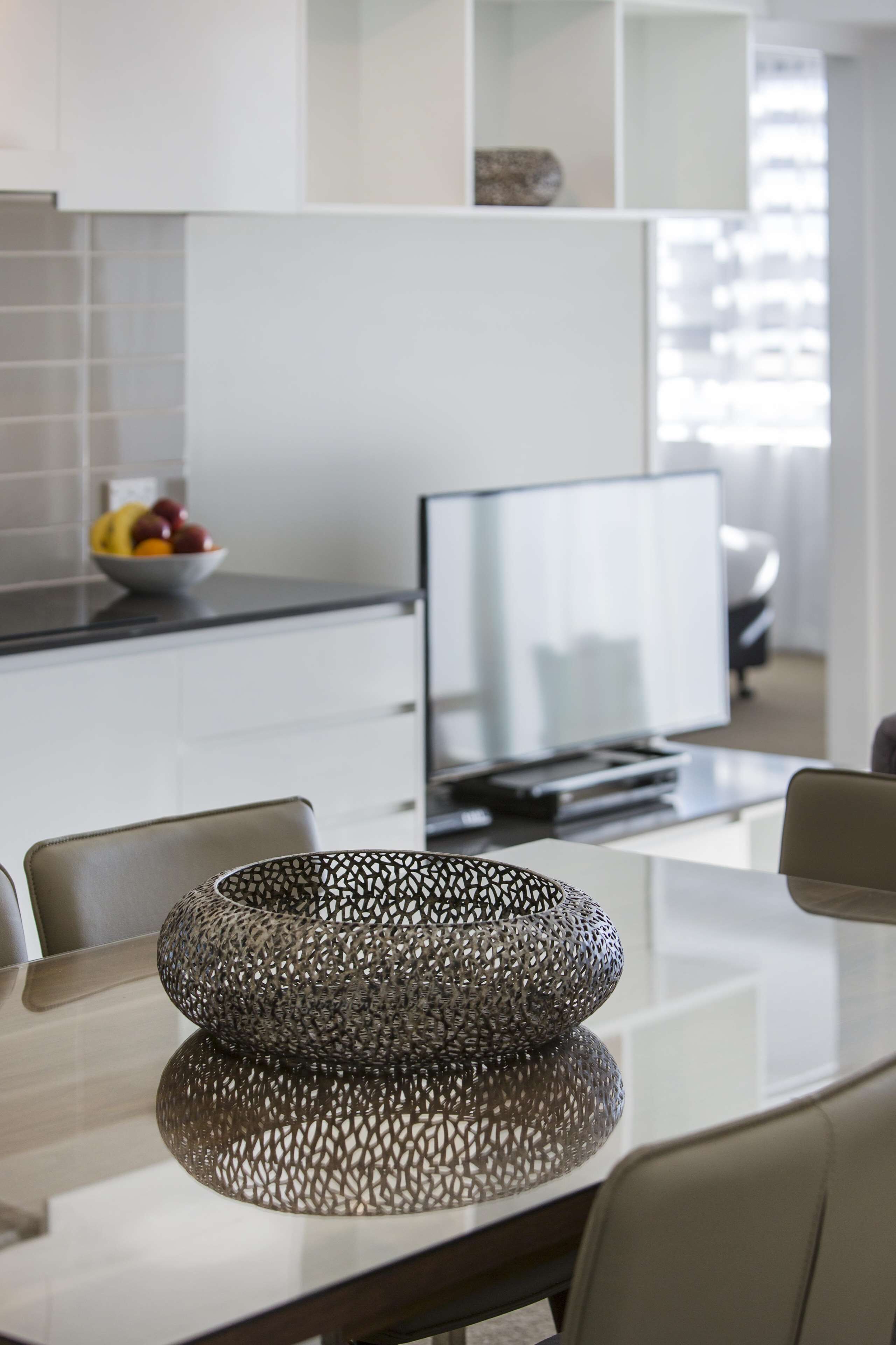 2 bedrooms, desk, laptop workspace, iron/ironing board