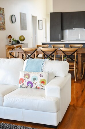 Beach House | Living area | Flat-screen TV, DVD player - Anchors Beach House (Port Campbell)