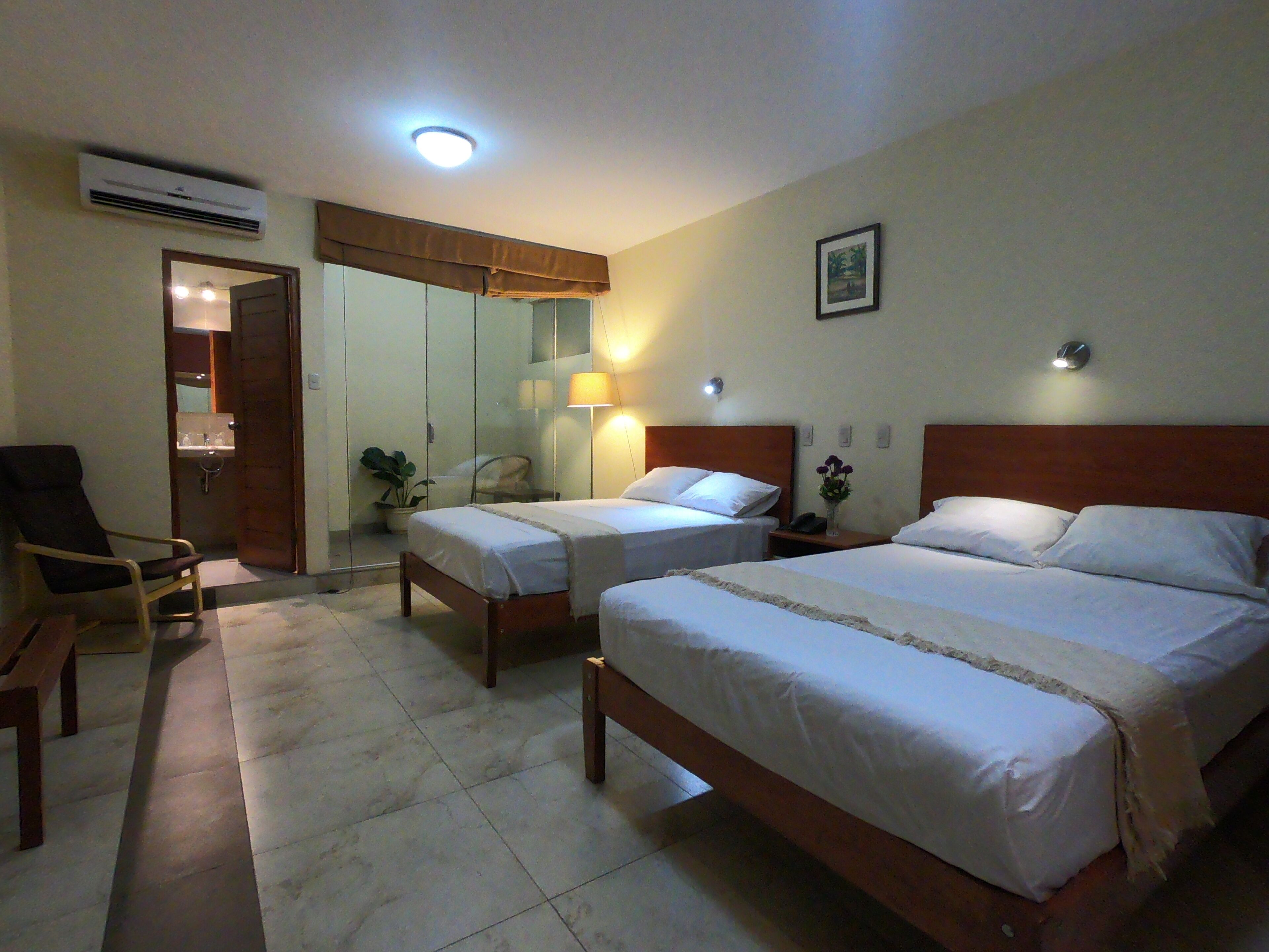 twin room, 2 double beds | premium bedding, in-room safe, individually decorated