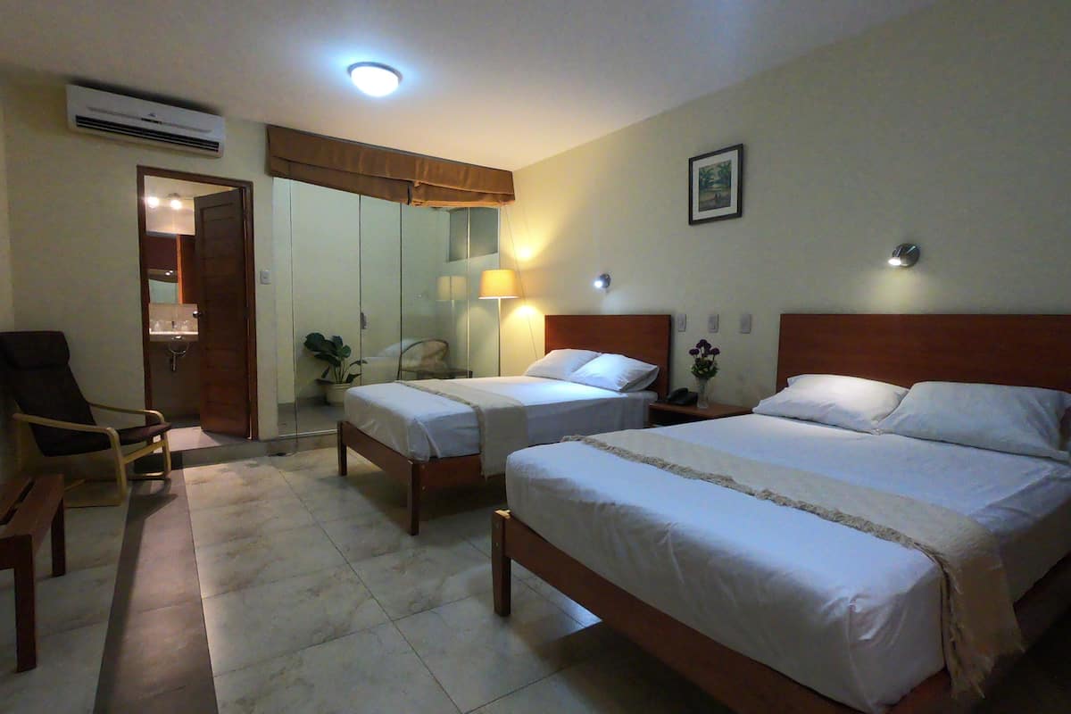 twin room, 2 double beds | premium bedding, in-room safe, individually decorated