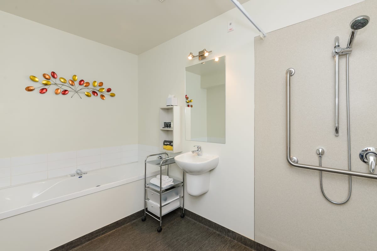 Free toiletries, hair dryer, towels