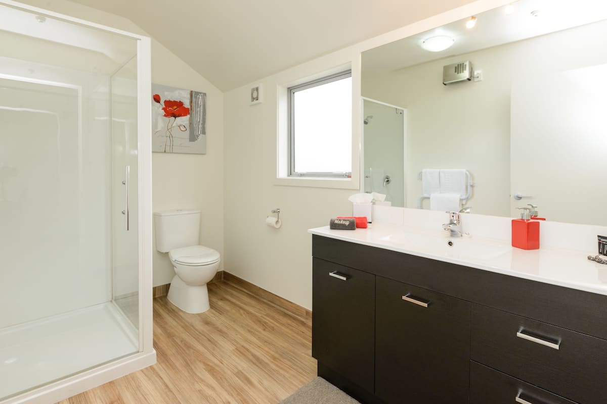 Free toiletries, hair dryer, towels