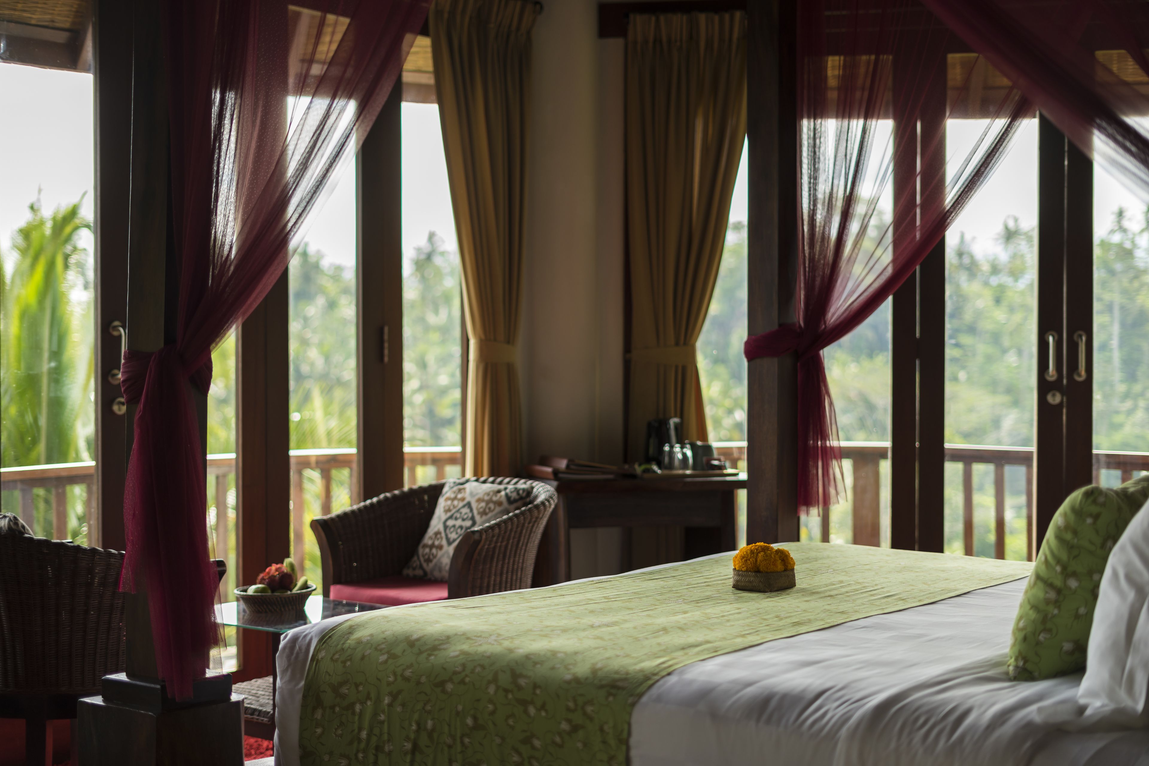 one bedroom suite rice field view upper level | 1 bedroom, premium bedding, pillow-top beds, minibar