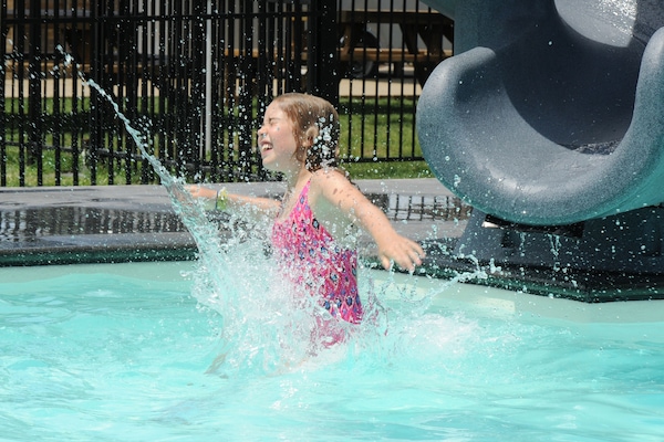 Indoor pool, open 9:00 AM to 8:00 PM, pool loungers