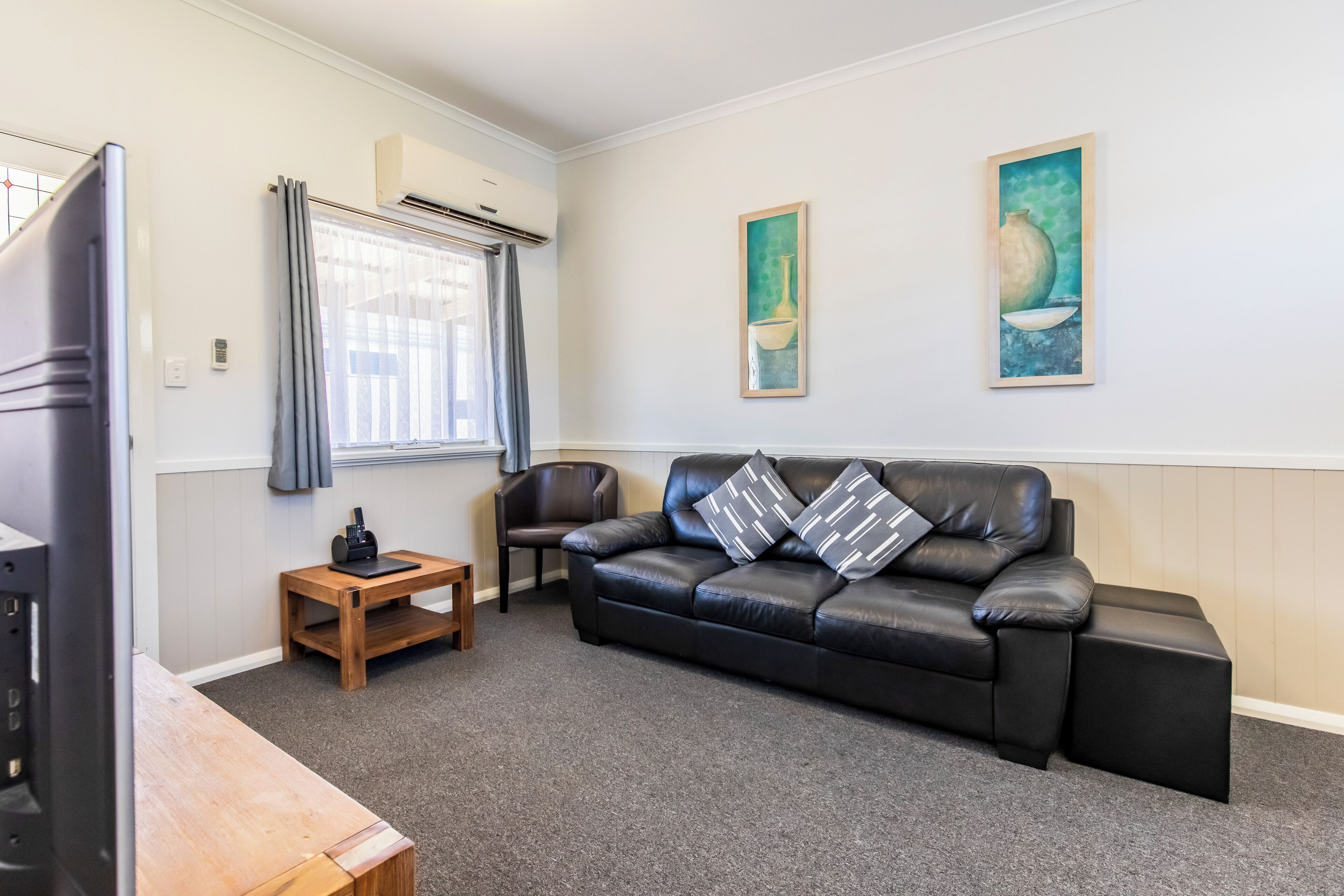 Chalé luxo, 2 quartos, para não fumantes, cozinha | Área de estar | TV de tela plana