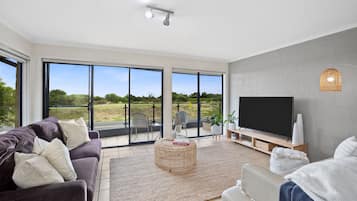 Beachfront Apartment 2, 2 Bedrooms, Kitchen, Bathroom, Non Smoking | Living area | TV, DVD player