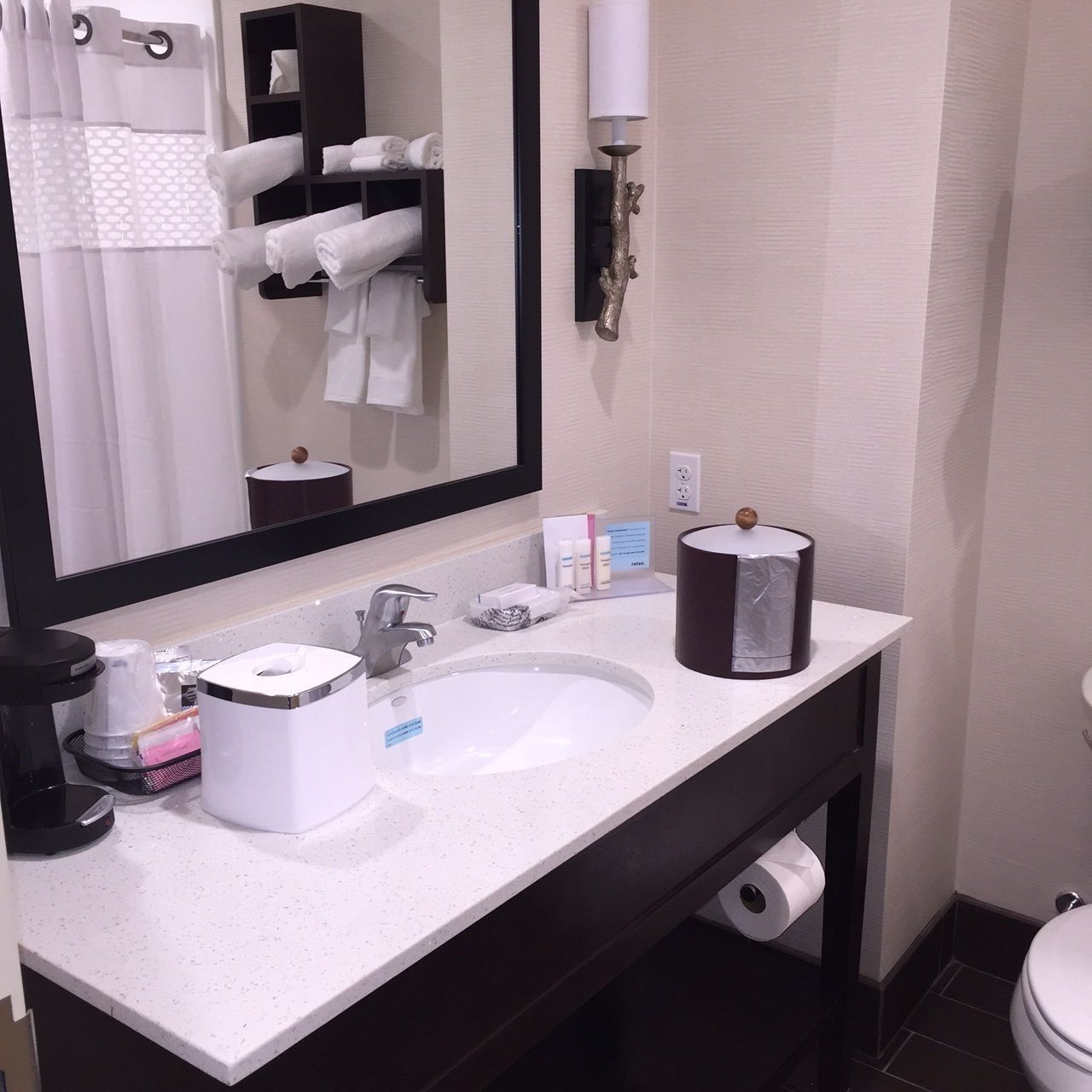 room, 2 queen beds, non smoking, refrigerator & microwave | bathroom sink