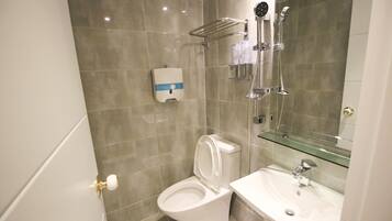 Bunk Twin | Bathroom | Shower, hair dryer, slippers