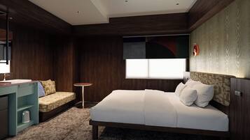 In-room safe, desk, laptop workspace, iron/ironing board