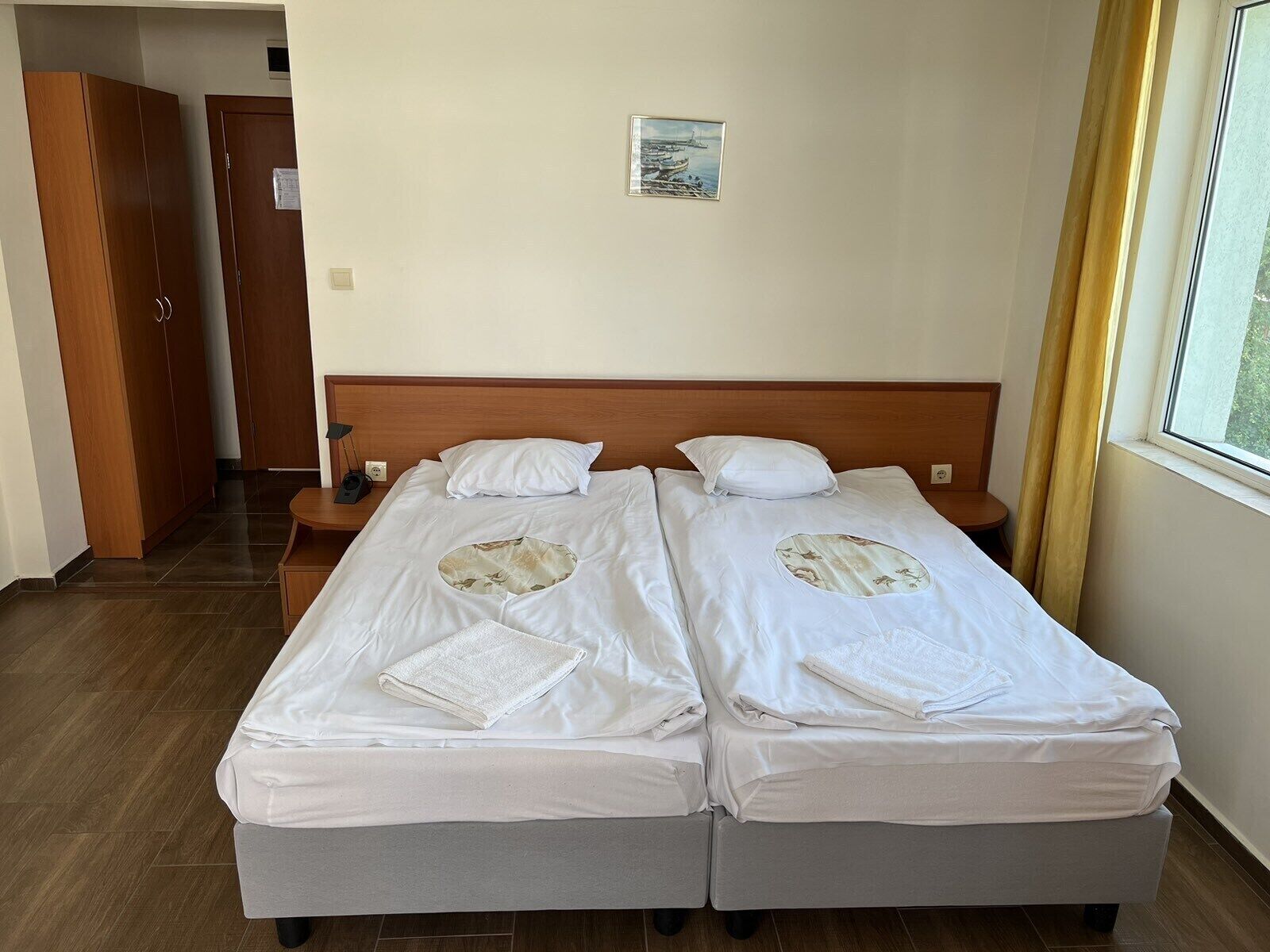 desk, blackout curtains, iron/ironing board, free wifi