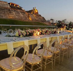 Outdoor wedding area