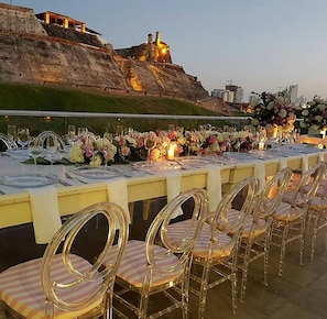 Outdoor wedding area