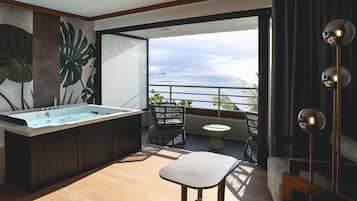 Habitación Prestigio, hidromasaje, frente al océano | Vista a la playa o el mar