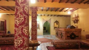 Breakfast, lunch, dinner served; local cuisine