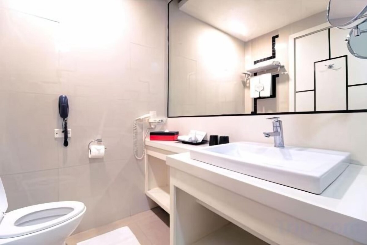 Bathroom | Shower, free toiletries, hair dryer, bathrobes