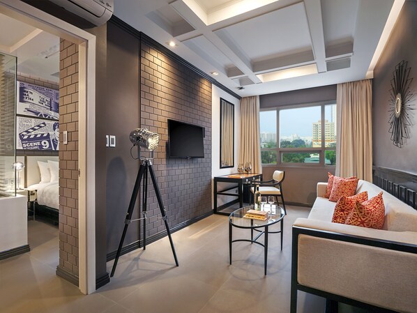 Een 42-inch lcd-televisie met kabelzenders en televisie