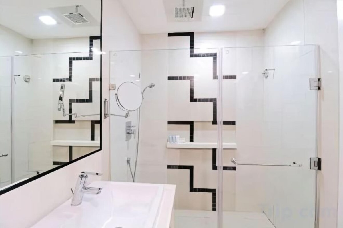 Bathroom | Shower, free toiletries, hair dryer, bathrobes