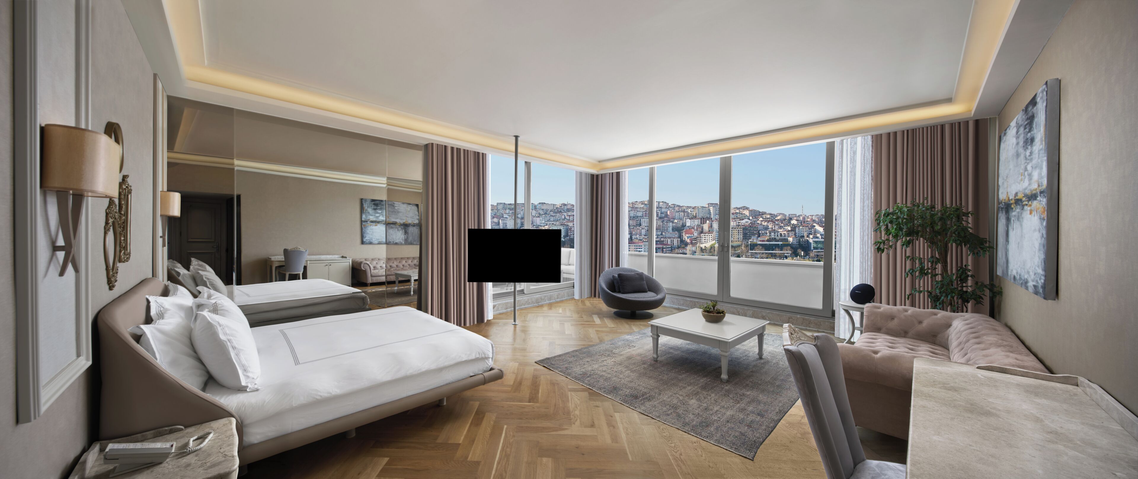 Premium bedding, minibar, in-room safe, desk