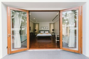 Executive-villa - 2 svefnherbergi - aðgengi að sundlaug (2 Bedrooms Villa) | Sérhannaðar innréttingar, myrkratjöld/-gardínur, aukarúm