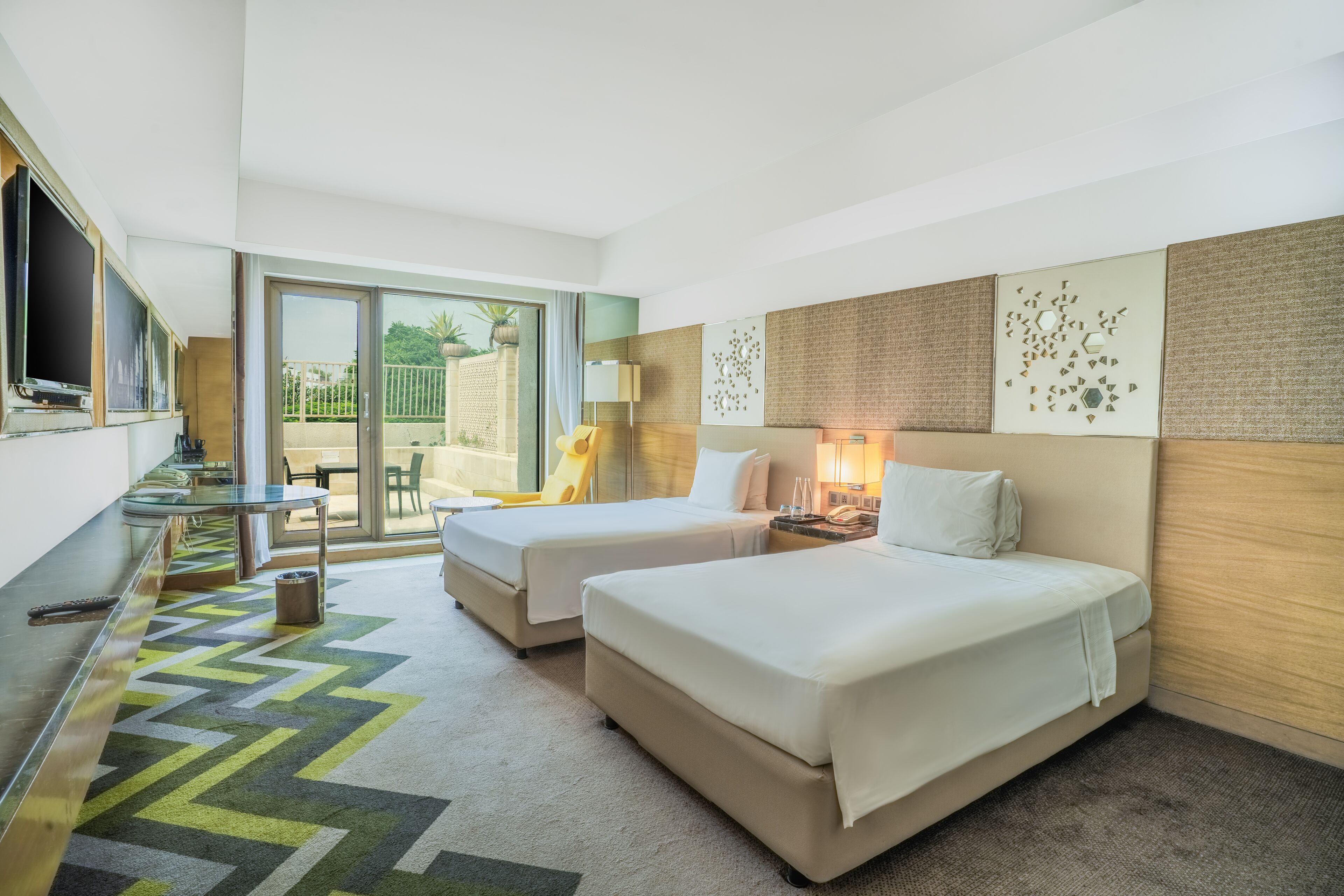 Room, 2 Twin Beds, Terrace | Premium bedding, minibar, in-room safe, desk