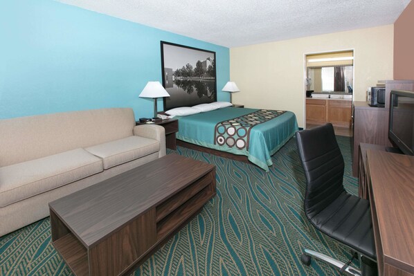 Desk, laptop workspace, blackout curtains, free cots/infant beds