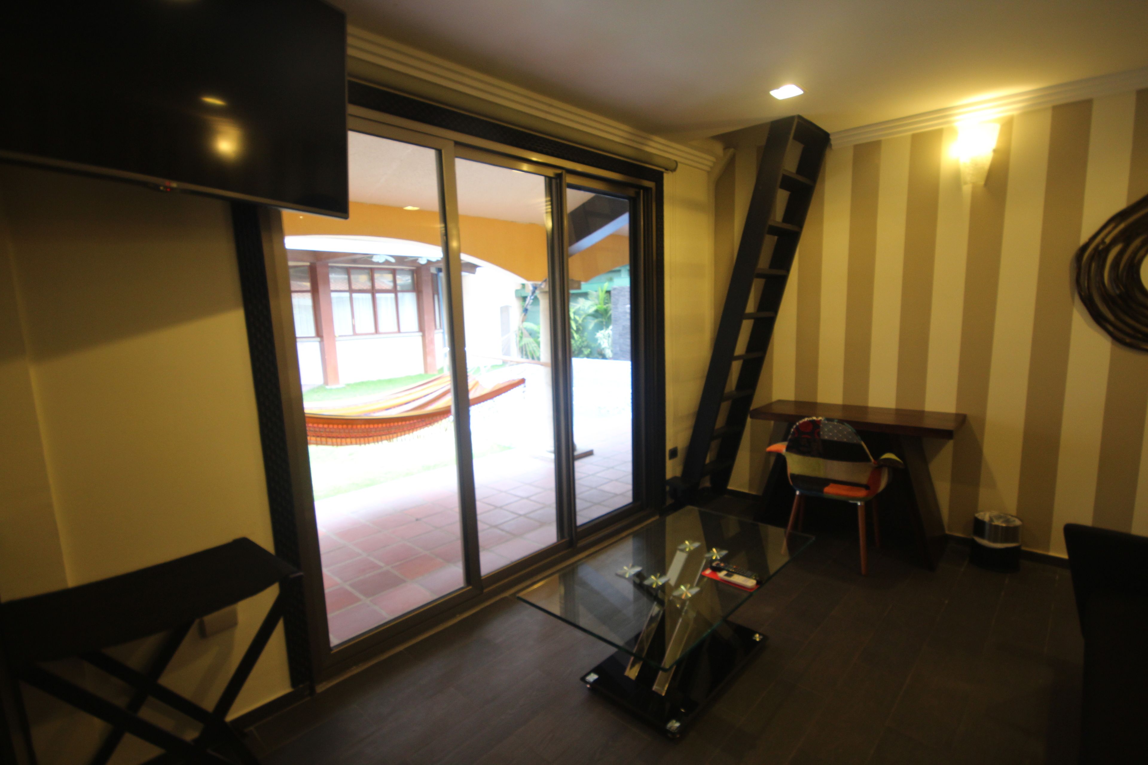 family room, 1 bedroom, pool view | view from room