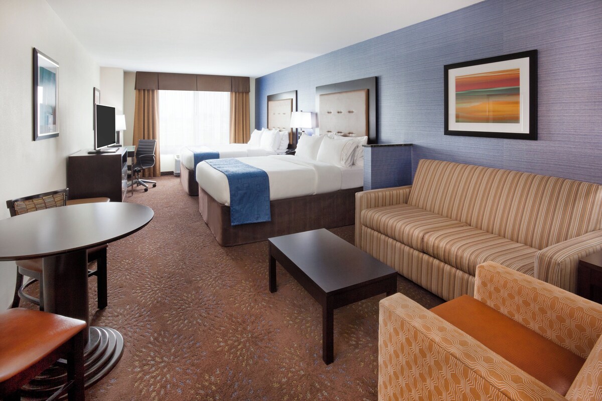 Suite, 2 Queen Beds (Additional Living Area) | Desk, blackout curtains, iron/ironing board, free cots/infant beds