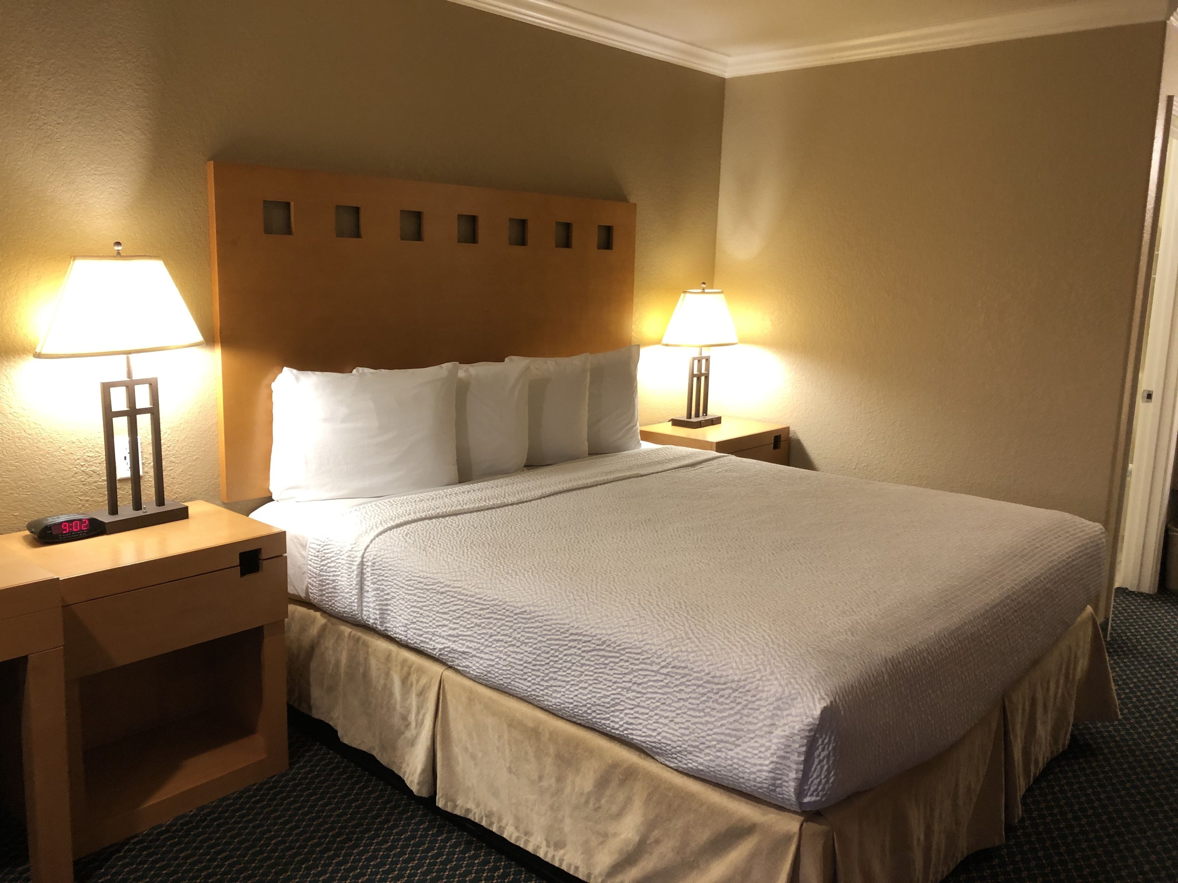 Standard Room | Desk, laptop workspace, blackout drapes, iron/ironing board