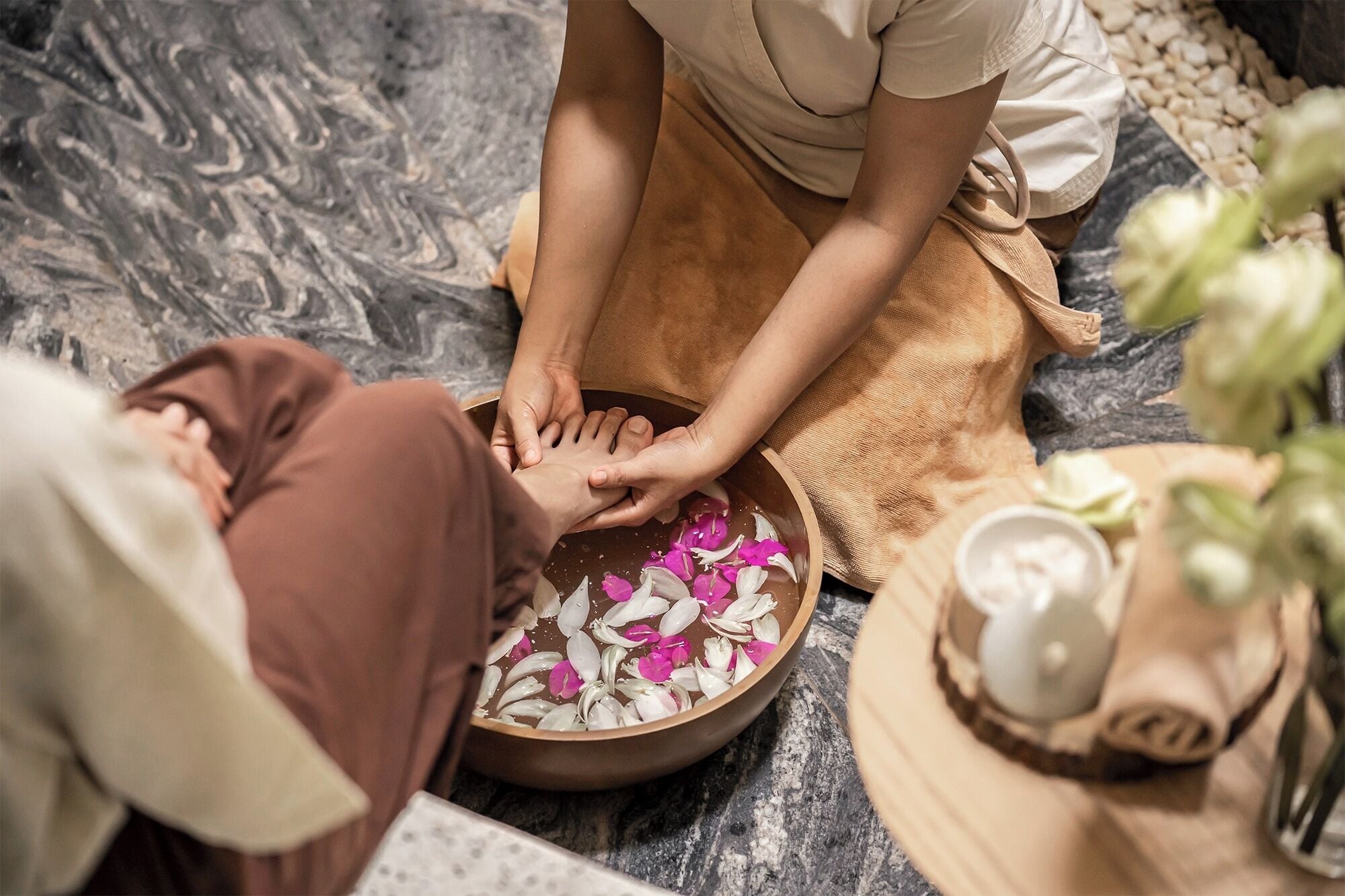 Salas de tratamiento para parejas, tratamientos corporales, aromaterapia