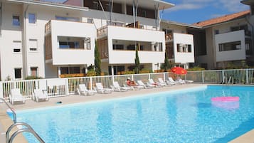 Indoor pool, outdoor pool, pool loungers