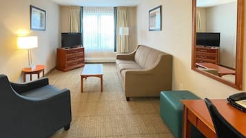Individually furnished, desk, laptop workspace, blackout curtains
