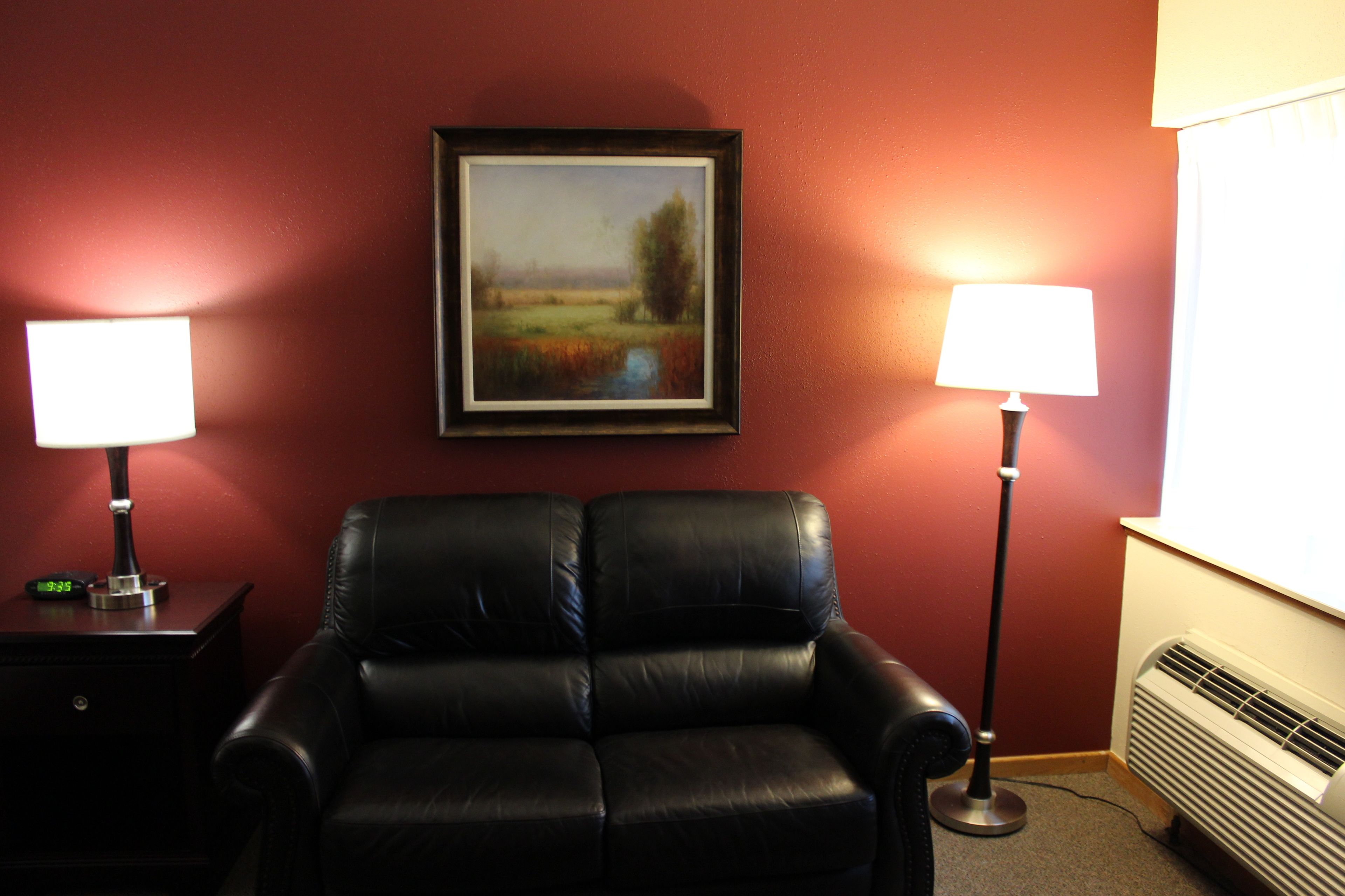 standard room, 1 queen bed | living area | flat-screen tv, dvd player