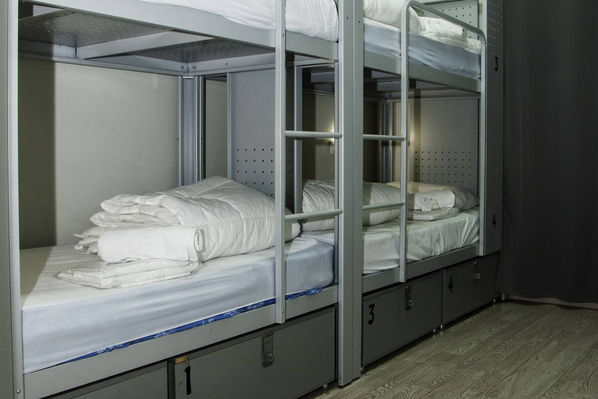 宿舍, 男女混合宿舍, 私人浴室 (12 beds) | 高档床上用品、免费 WiFi、床单