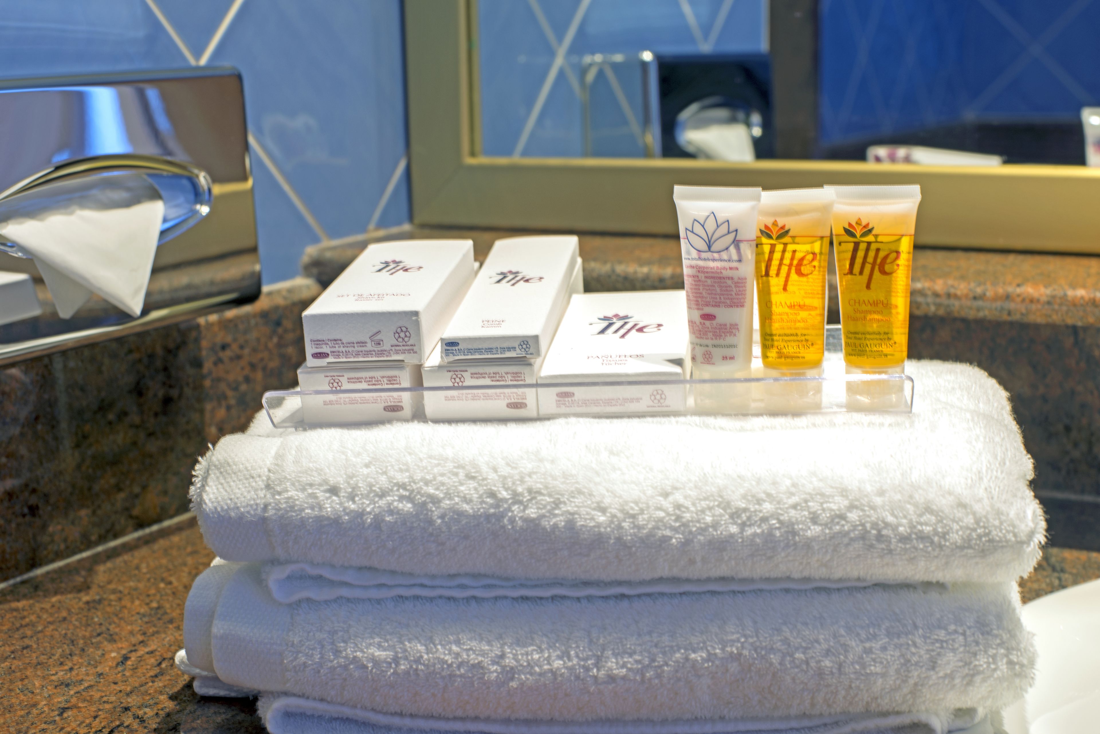 bathtub, free toiletries, hair dryer, towels