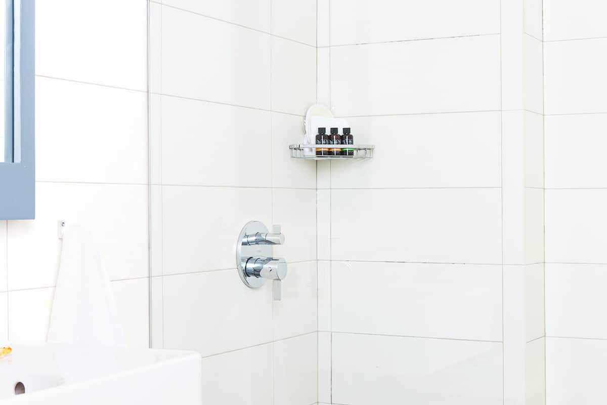 designer toiletries, hair dryer, towels