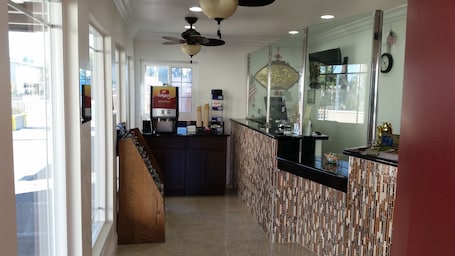 Check-in/check-out kiosk. Kona Inn Motel Anaheim
