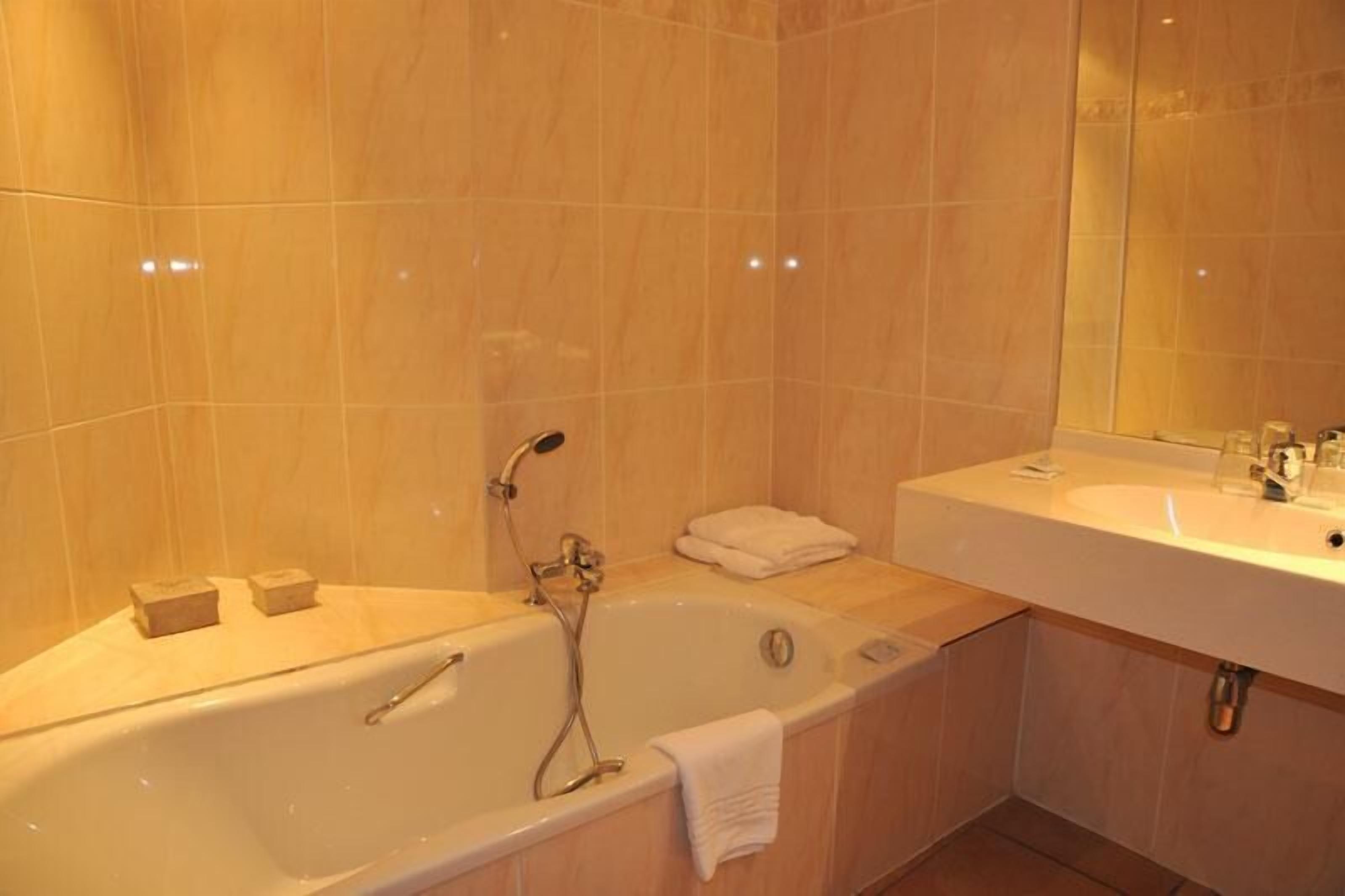 free toiletries, hair dryer, towels