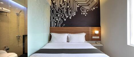 Chambre (Happy) | 1 chambre, literie de qualité supérieure, bureau, chambres insonorisées