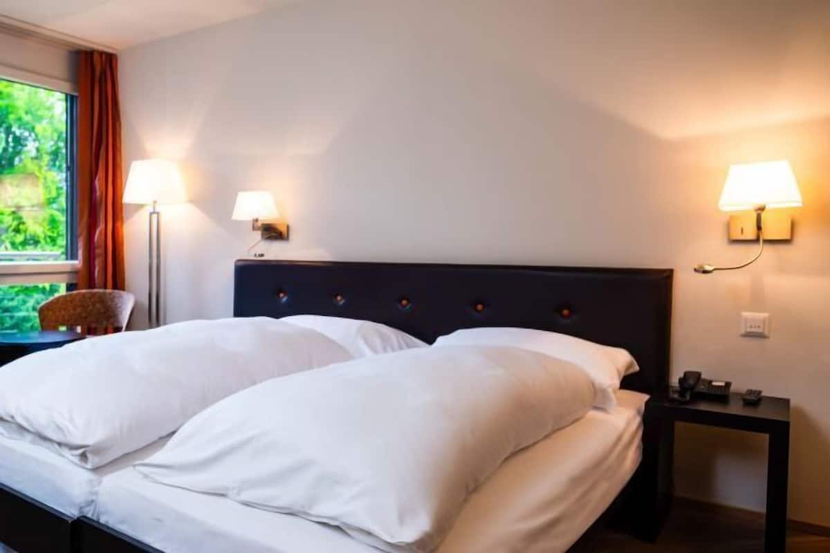 Hypo-allergenic bedding, minibar, in-room safe, desk
